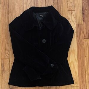 Rafaella Studuo Black Velvet Two-Button Blazer